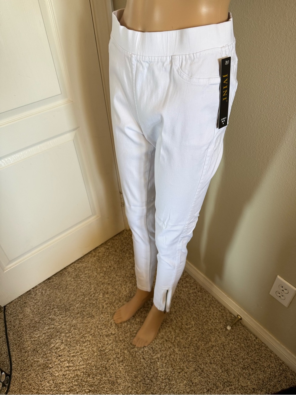 JVINI White Skinny Stretch Ankle Jeans